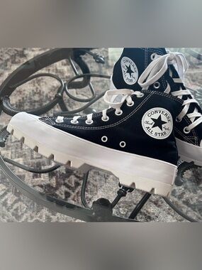 Converse Black and White Chunky Platform High-Top All Star Sneakers